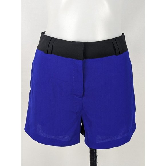 Forever New Pants - Forever New Womens Shorts Size 10 Blue Black Zip-Fly Belt Loops Pockets